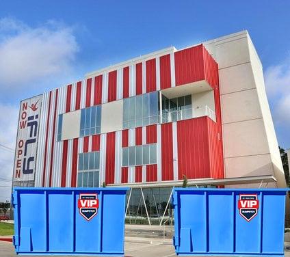 40 Yard Dumpster Rental Roll Off Service at iFLY Austin Texas by VIP