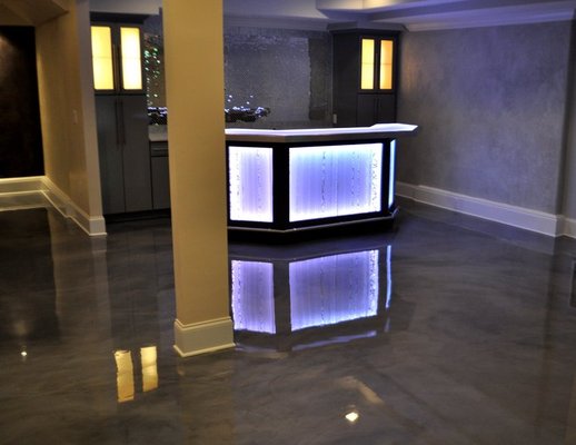 Basement Bar Metallic Epoxy