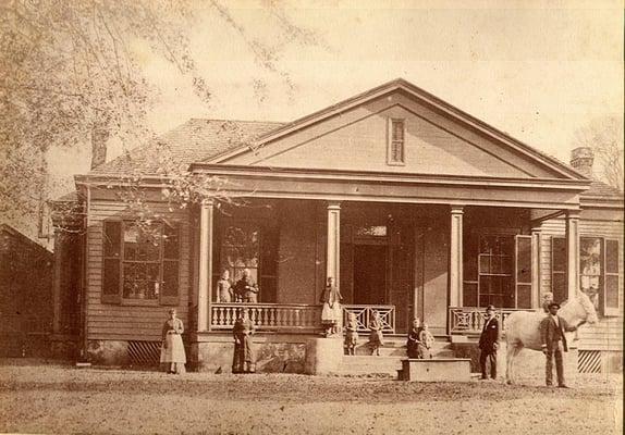 The J.N. Stone House pictured in 1881 with the Stone family. Stone bought the house in 1877, now owned by his great-grandson.