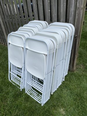 White folding chairs