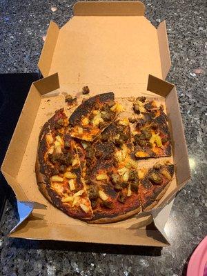 Burnt pizza that they would do nothing about!