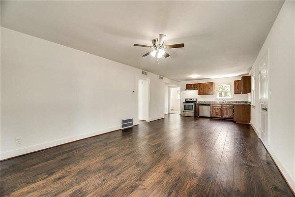 Living room kitchen view