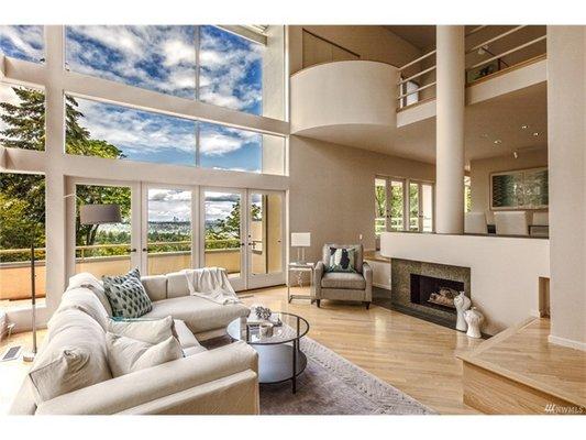 Avenue Properties listing in Somerset. Dramatic living room.