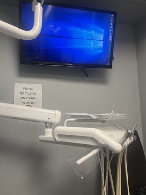 Mounted TVs in patient rooms