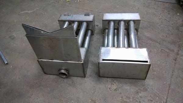 Two custom made stainless steel evaporators, for a company that rebuild music instruments