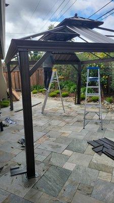 Purple leaf Patio cover installation