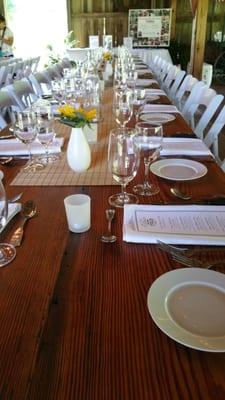 Beautiful tablescapes at Slow Food's Dinner In The Field at James Grace House