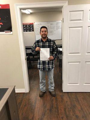 This is another one of our recent certified graduates at Griffin's Industrial Welding School