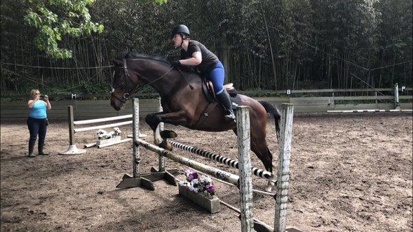 A jumping lesson at the farm.