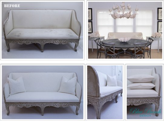 Before & After - Antique Kitchen Sofa