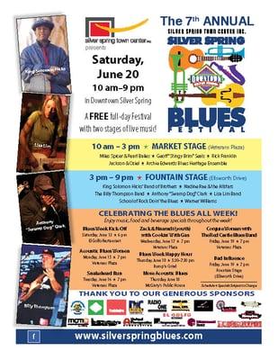 Postcard promoting Silver Spring Blues Festival, June 2015