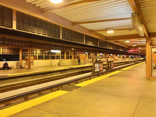 Train platforms.