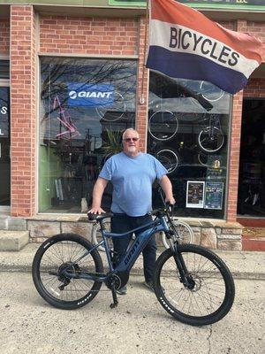 My new bike in front of Joey's Bike Shop