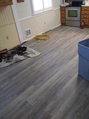 Floating wood flooring installation