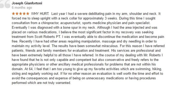 Google review posted by a Board Certified Surgeon