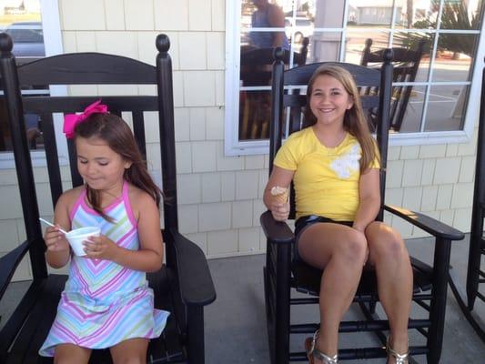 My girls enjoying their ice cream!