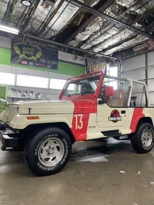 Custom Jurassic park themed wrangler restoration