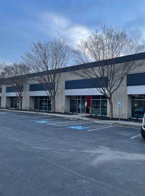 Front entrance of new, expanded headquarters