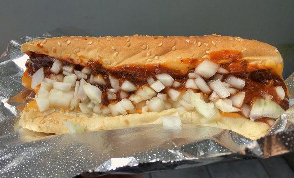 Chili cheese dog