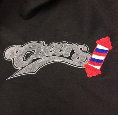 Cheers logo on cape.