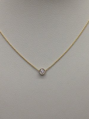 14k bezel set diamond pendant