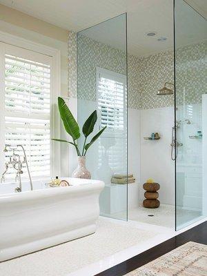 glass shower doors make a bathroom more spacious