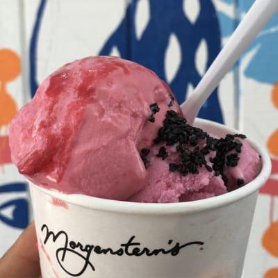 Prickly Pear-Labne with Black Sesame and Sour Plum Ice Cream from Morgenstern's ($7)