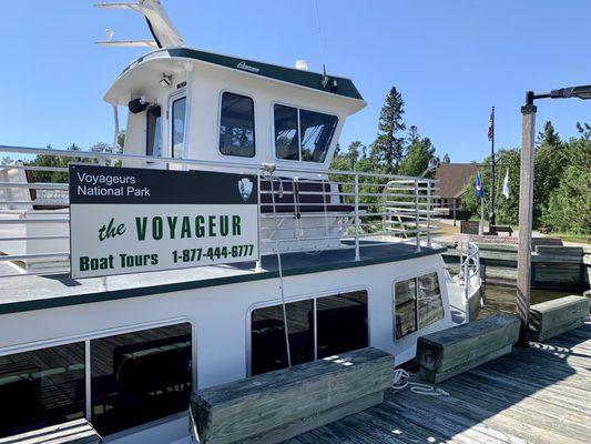 One of the Voyageur boat tours you can take around the park waters departing from Rainy Lake.