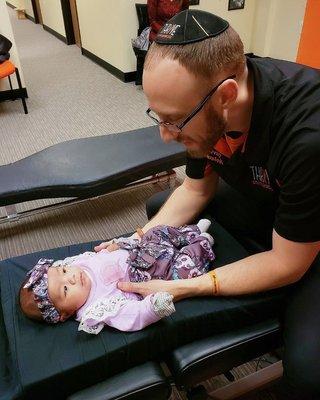 Babies first adjustment! Chiropractic care improves the quality of life in every single patient! #PowersOn