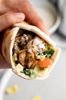 Chicken shawarma pita