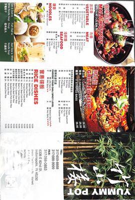 Front of menu