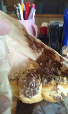 Nutella donut MESS all over the bag.  What a waste.