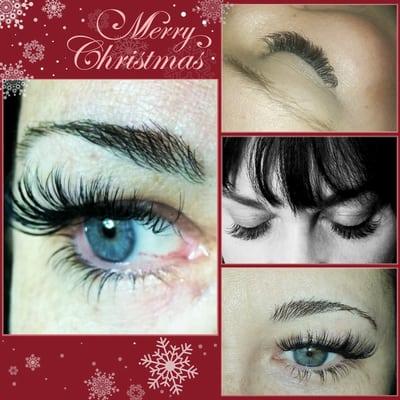 Christmas lashes!!! Top and bottom 3-4D Volume lashes.