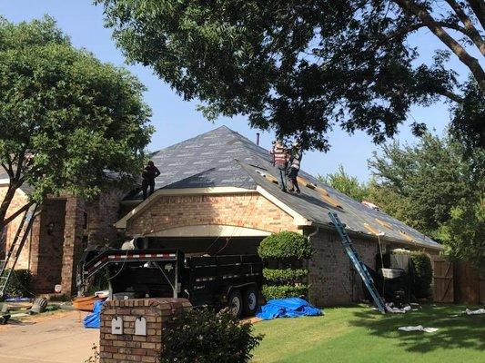 This customer was turned down twice for their storm-damaged roof. We helped them to get what they deserved. A new roof!