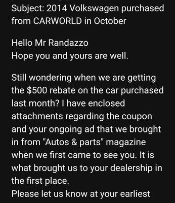 Email l sent them when they didn't acknowledge their mistake & just ignored my questions & any attempts to contact them to resolve it.