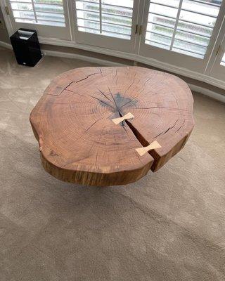 Slab end table.