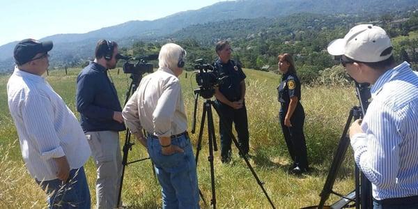 NCTV filming a PSA for the Novato Fire Department.