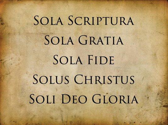 Solo por las escrituras, solo por la gracia, solo por la fe, solo por medio de Christo y solo a Dios sea la Gloria!!