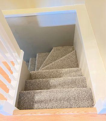 Carpeted stairs