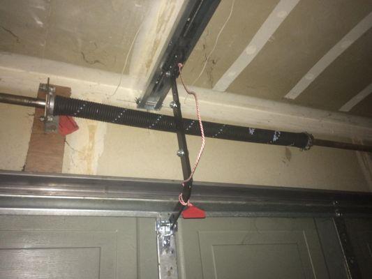 Garage door broken spring replacement