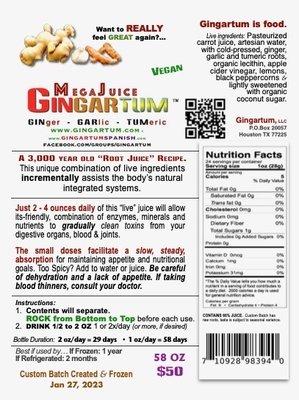 Fda food label for mega juice