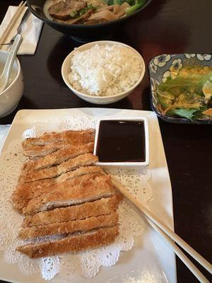 Chicken Katsu Lunch comes with soup and salad