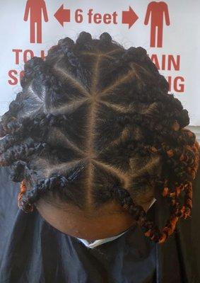 Single braids. Triangle parts.