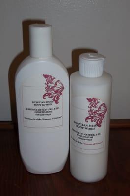 Scented shower gel and Body Lotion; made to order.