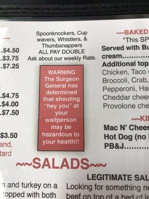 Funny menu