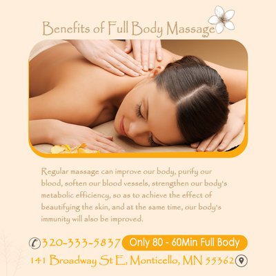 Only $79.99 - 60Min Full Body Massage