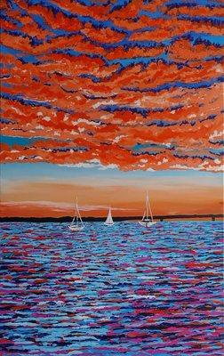 Florida Sunset, I really love ve to paint Sunsets since I grew up in an Island. https://joanjacobsart.org/