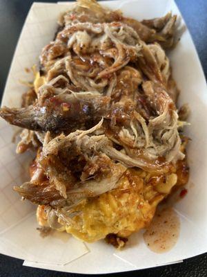 Mac Attack
Our Mac & Cheese with Pulled Pork and drizzled with our Sweet Heat Sauce