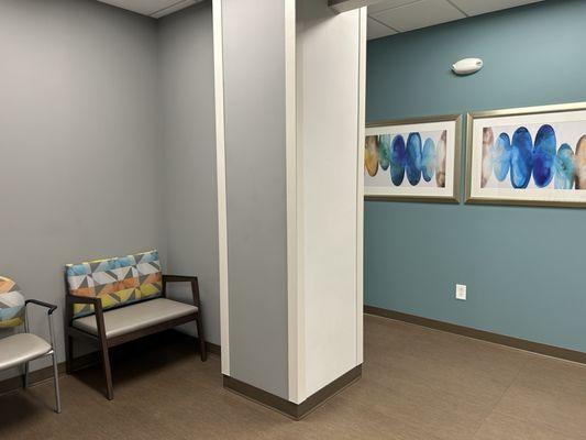 The waiting area near the lab at Novant Health Primary Care Lindley Park.