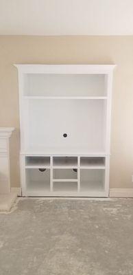 Built in entertainment center customer wanted painted white